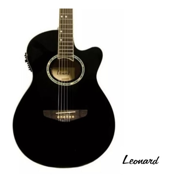 LEONARD - Guitarra Acústica con corte - Color Negra - EQ 5 bandas -  LA262BKEQ