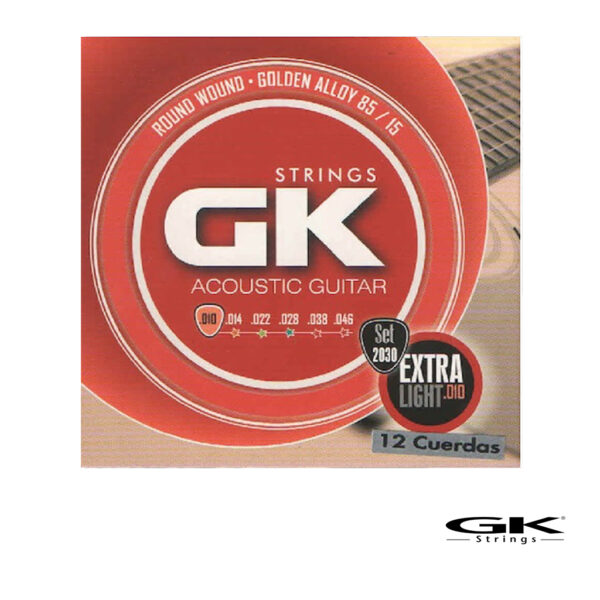 GK - Encordado para Acústica - 12 Cuerdas - Set203