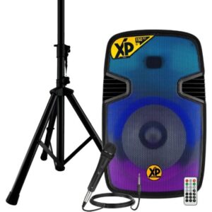 XP AUDIO  – BAFLE 15″ ACTIVO BLUETOOTH con TRIPODE y MICROFONO